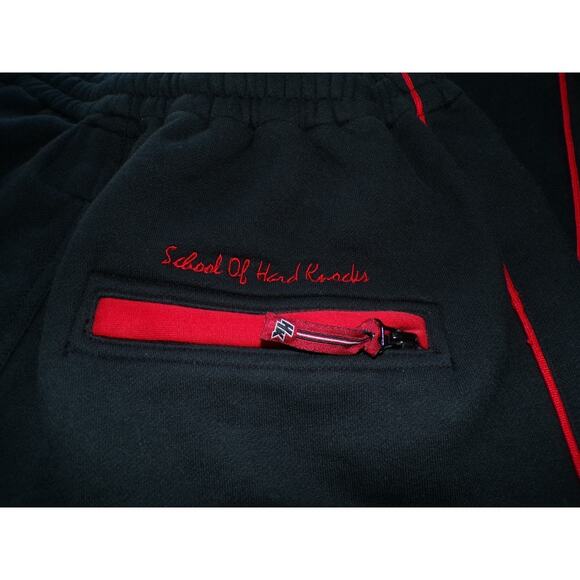 Vtg Y2k School of Hard Knocks Joggers Sweatpants XL Black red Baggy Dice Hip-Hop - Picture 14 of 14